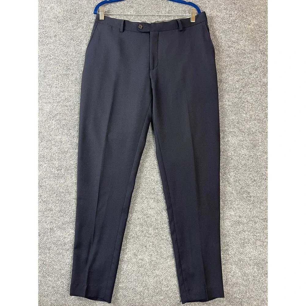 Suitsupply Dress Pants Mens Size 34x31.5 Navy Blue Brescia Int Wool Luxury